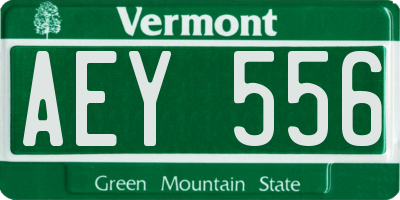 VT license plate AEY556