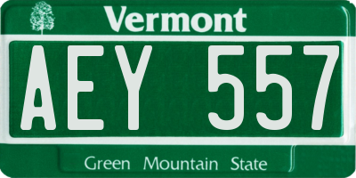 VT license plate AEY557