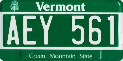 VT license plate AEY561