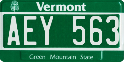 VT license plate AEY563