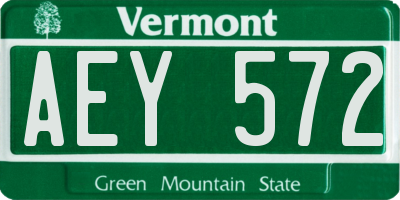VT license plate AEY572