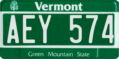 VT license plate AEY574
