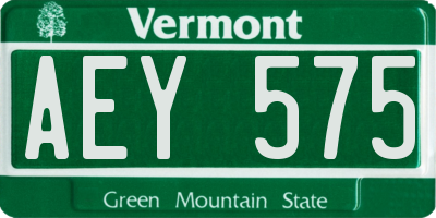 VT license plate AEY575