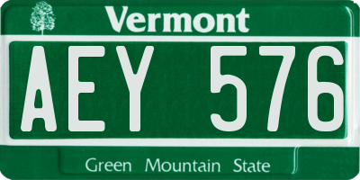 VT license plate AEY576