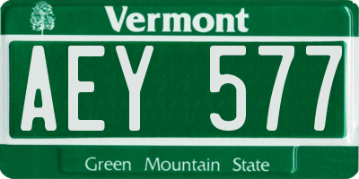 VT license plate AEY577