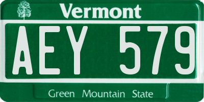 VT license plate AEY579