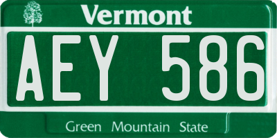 VT license plate AEY586