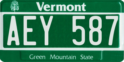 VT license plate AEY587