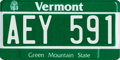 VT license plate AEY591