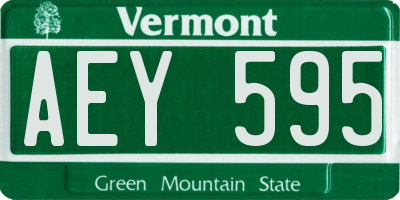 VT license plate AEY595