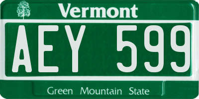 VT license plate AEY599
