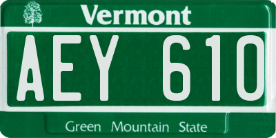 VT license plate AEY610