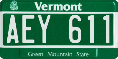VT license plate AEY611
