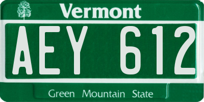 VT license plate AEY612