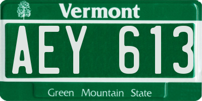 VT license plate AEY613