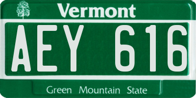VT license plate AEY616
