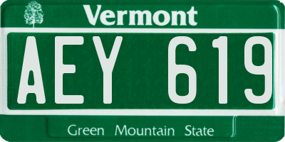 VT license plate AEY619