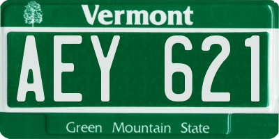 VT license plate AEY621