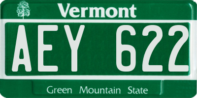 VT license plate AEY622