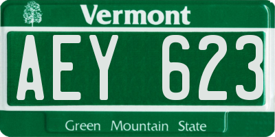 VT license plate AEY623