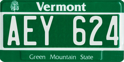 VT license plate AEY624