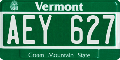 VT license plate AEY627