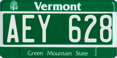 VT license plate AEY628