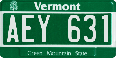 VT license plate AEY631