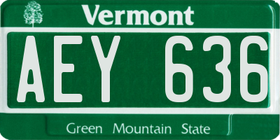 VT license plate AEY636