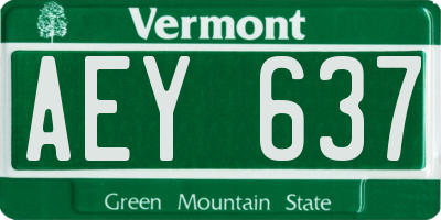VT license plate AEY637