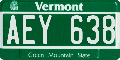 VT license plate AEY638