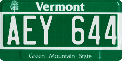 VT license plate AEY644