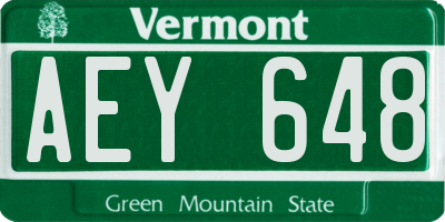 VT license plate AEY648