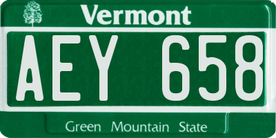 VT license plate AEY658