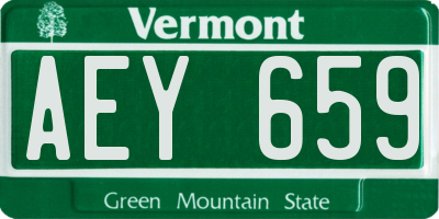 VT license plate AEY659