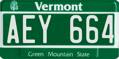 VT license plate AEY664