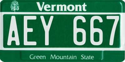 VT license plate AEY667