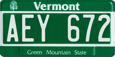 VT license plate AEY672