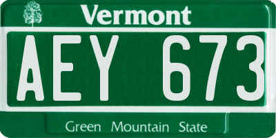 VT license plate AEY673