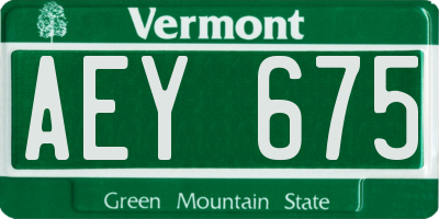 VT license plate AEY675