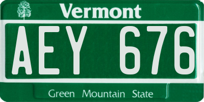 VT license plate AEY676