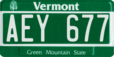 VT license plate AEY677