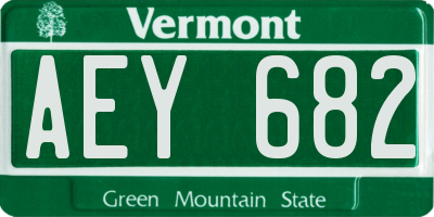 VT license plate AEY682