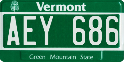 VT license plate AEY686