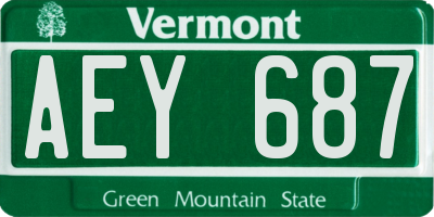 VT license plate AEY687