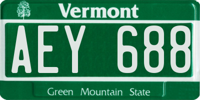 VT license plate AEY688