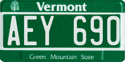 VT license plate AEY690
