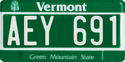 VT license plate AEY691