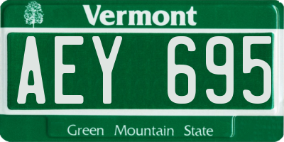 VT license plate AEY695