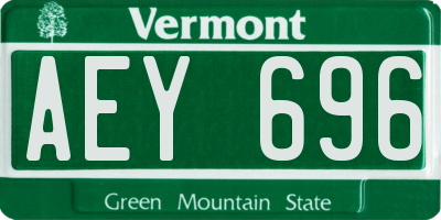 VT license plate AEY696